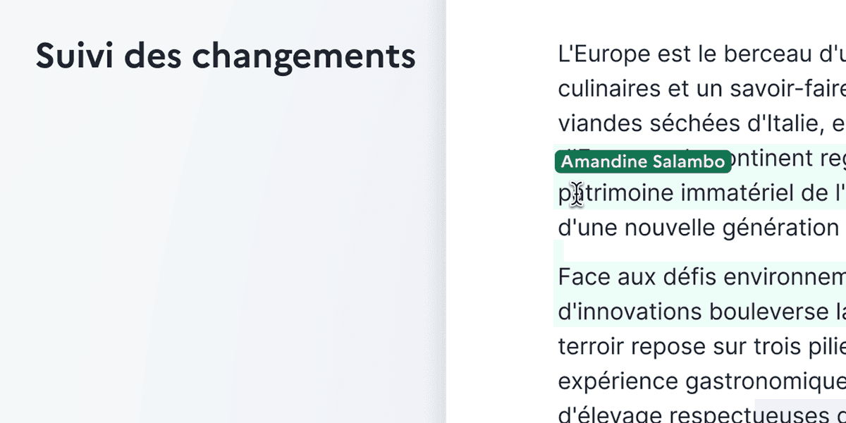 Suivi des changements